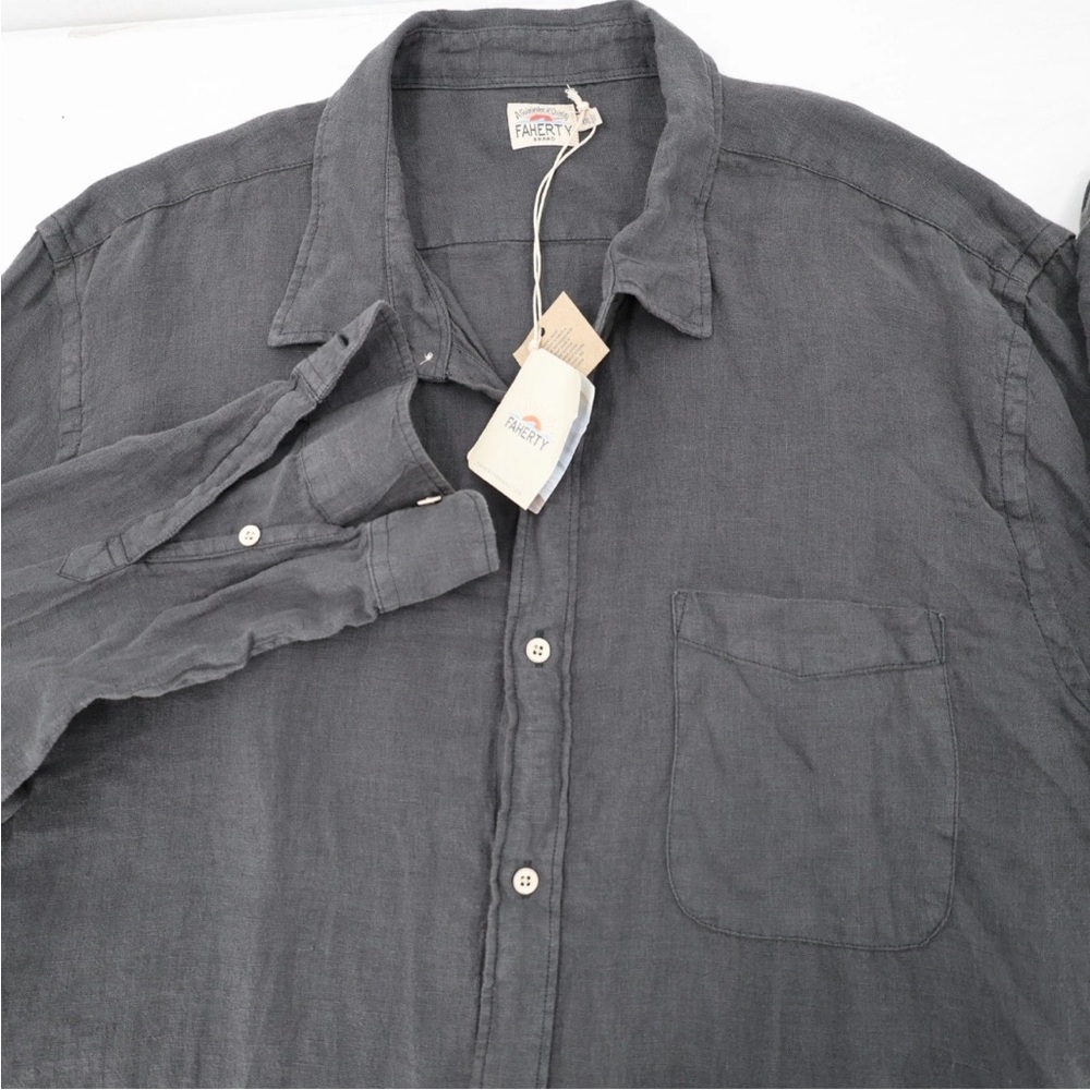 Faherty Men's Button-Down Linen Shirt